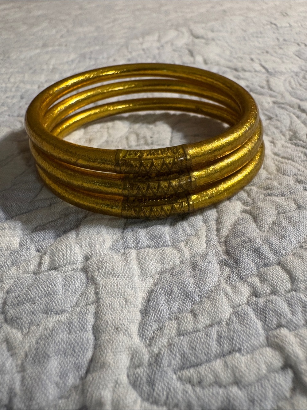 BuDhaGirl Gold All Weather Bangles Large Set of 3